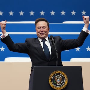 Elon Musks speaks at President Donald Trump's inauguration on Jan. 20.