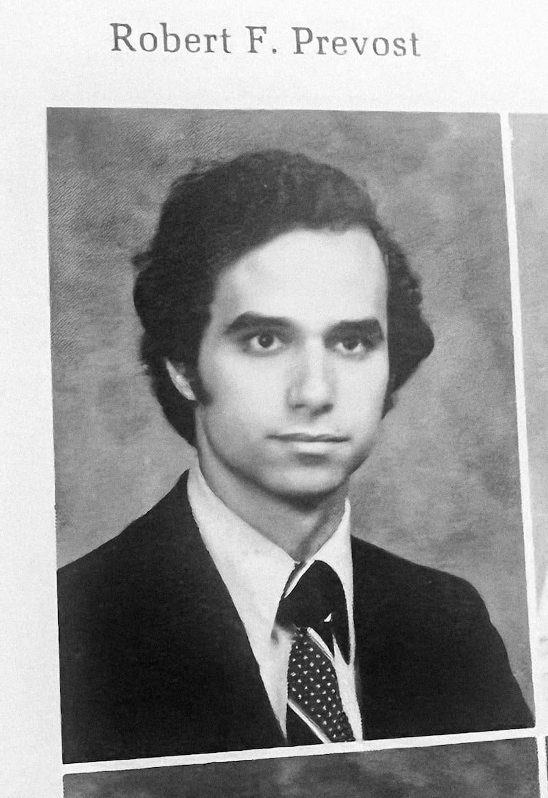 Pope Leo XIV, then known as Robert F. Prevost, in his Villanova yearbook.