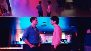 Dylan O'Brien and James Sweeney in Twinless.