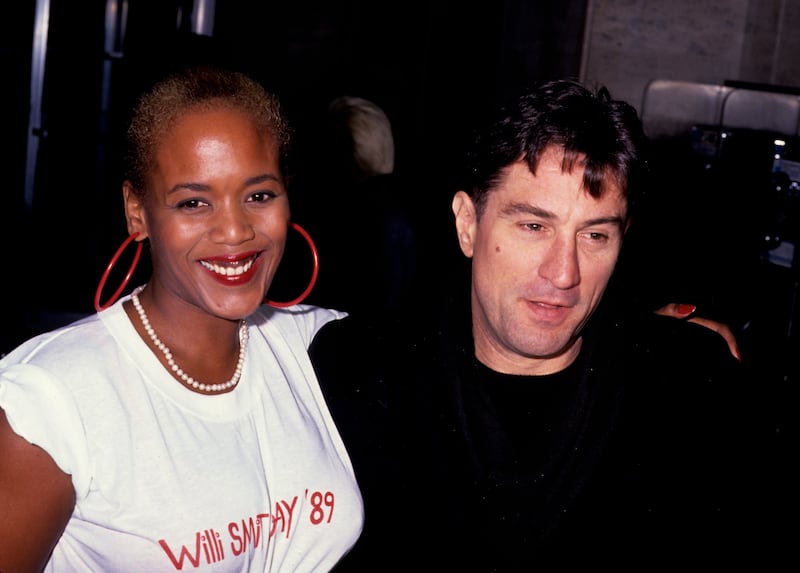 American couple, actors Toukie Smith (born Doris Smith) and Robert De Niro attend the 2nd annual Willi Smith Day at the Tribeca Grill, New York, New York, February 23, 1989.