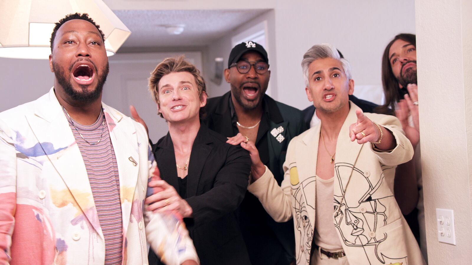 Billy Allen, Jeremiah Brent, Karamo Brown, Tan France, Jonathan Van Ness in Queer Eye.