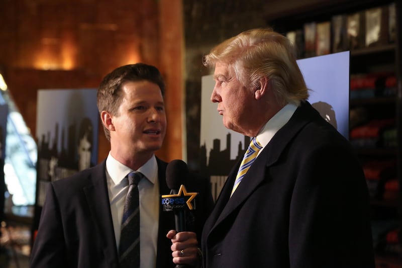 Bush, seen here interviewing Trump at a "Celebrity Apprentice" red carpet event at Trump Tower in January 2015, said outtakes of the president on "The Apprentice" are sitting in a vault in Idaho.