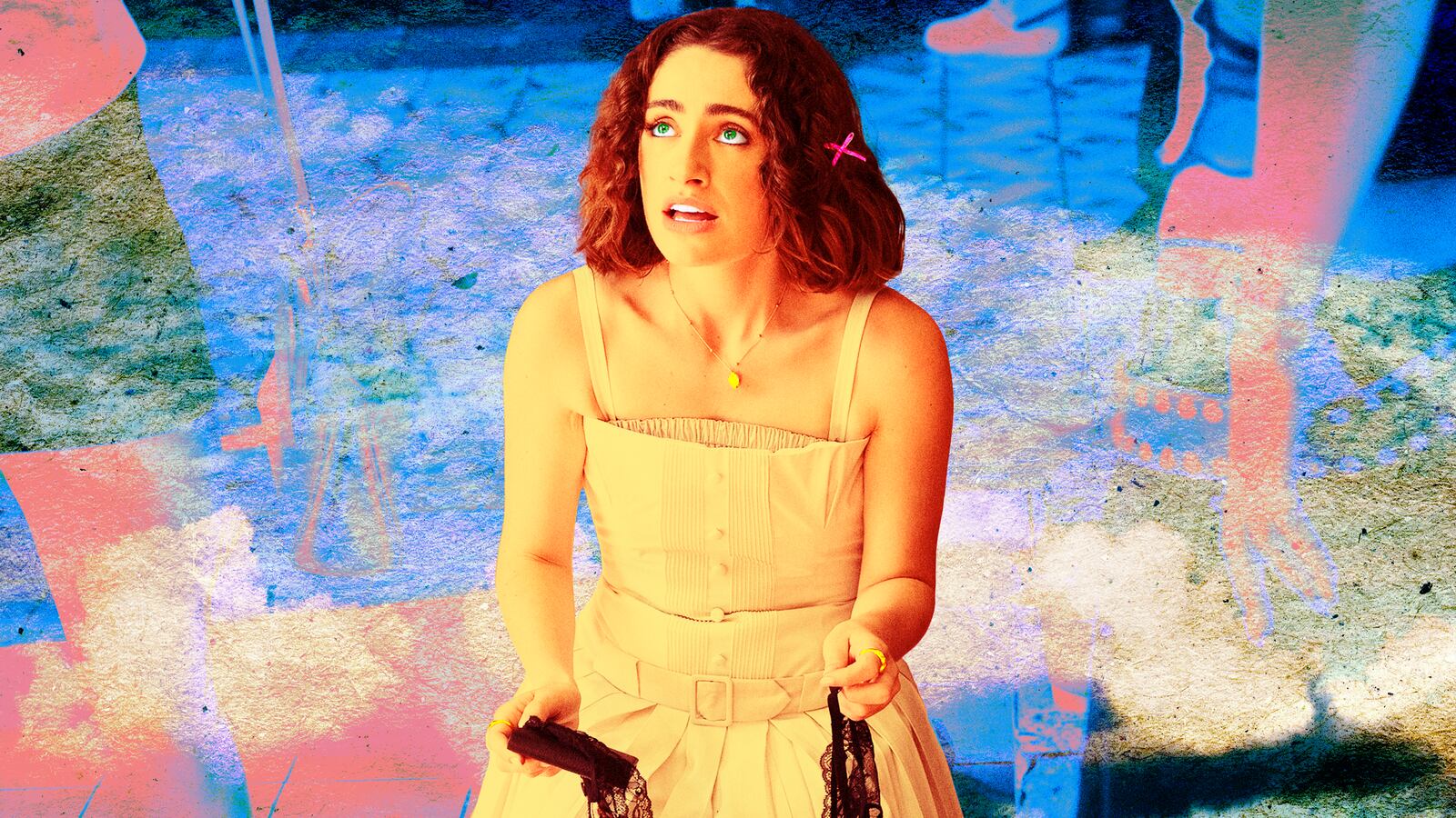 A photo illustration of Rachel Sennott in I Love LA.