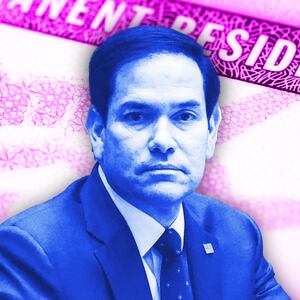 Marco Rubio, green card illustration