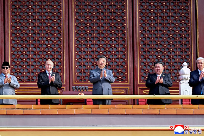 China's military parade underway