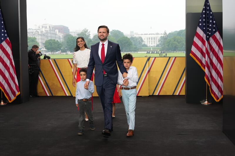 Vice President JD Vance and his wife Usha Vance attended the Trump's military parade with their three children.