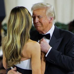U.S. President Donald Trump and first lady Melania Trump dance at the Commander in Chief Ball in honor of his inauguration in Washington, U.S., January 20, 2025.