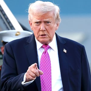 Donald Trump walks to Air Force One at Morristown Airport on September 14, 2025 in Morristown, New Jersey.