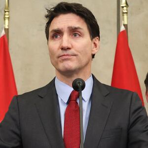 Canada's Prime Minister Justin Trudeau is joined by Finance Minister Dominic LeBlanc, Minister of Foreign Affairs Melanie Joly, and Minister of Public Safety David McGuinty, as he speaks during a press conference while responding to U.S. President Donald Trump's orders to impose 25% tariffs on Canadian imports, in Ottawa, Ontario, Canada February 1, 2025. REUTERS/Patrick Doyle