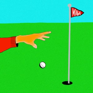 Donald Trump, golf photo illustration