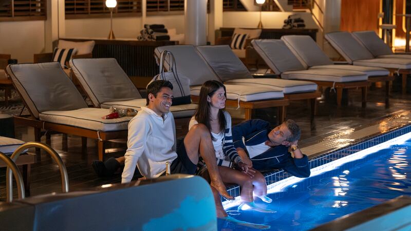 Sean Teale, Phillipa Soo, and Joshua Jackson.