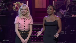 Sabrina Carpenter joins Quinta Brunson for her 'SNL' opening monologue.