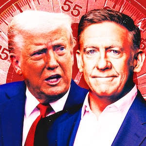 A photo illustration of President Donald Trump, CBS 60 Minutes executive producer Bill Owens, and the 60 Minutes watch.