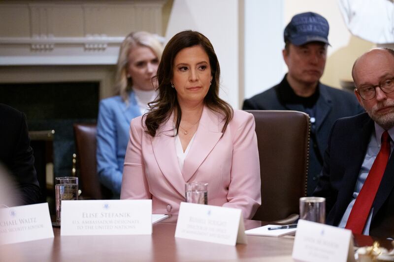 Elise Stefanik during a Cabinet meeting at the White House.