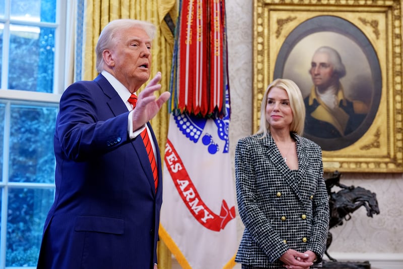 Donald Trump and Pam Bondi.