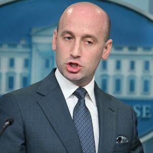 White House Deputy Chief of Staff Stephen Miller speaks during a press briefing in the Brady Briefing Room of the White House in Washington, DC,