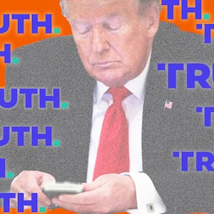Donald Trump on phone texting illustration