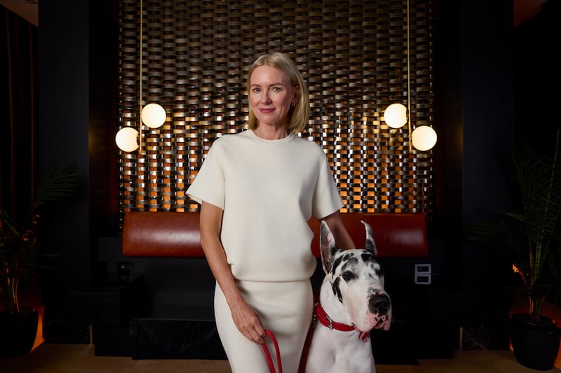 Naomi Watts and Bing the dog of "The Friend" during the Toronto International Film Festival on Sept. 7, 2024 in Toronto, Canada.
