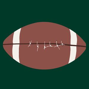 Illustration of a football with medical stitches on a green background