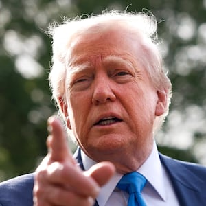WASHINGTON, DC - APRIL 25: U.S. President Donald Trump speaks to the media as he departs the White House on April 25, 2025 in Washington, DC. President Trump and the first lady are traveling to Rome to attend the funeral of Pope Francis. (Photo by Kevin Dietsch/Getty Images)