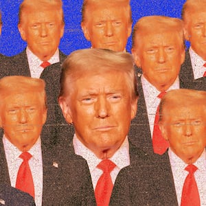 Multiple Donald Trump figures photo illustation