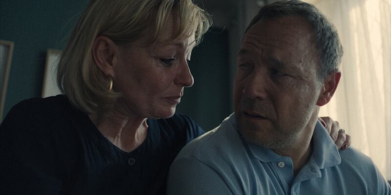 Christine Tremarco and Stephen Graham in Adolescence.
