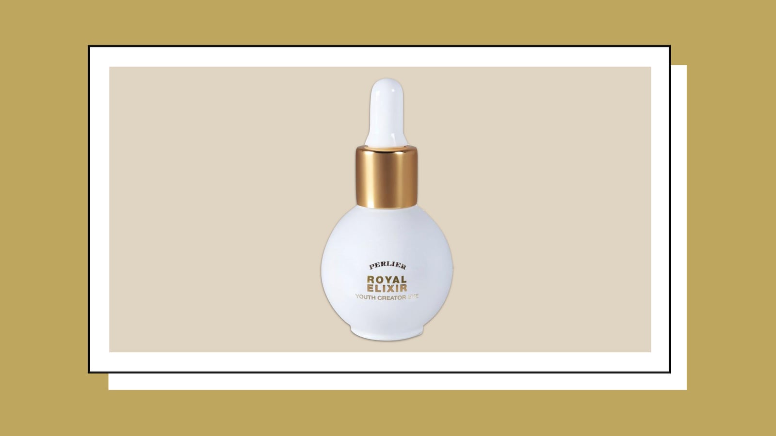 Perlier Royal Elixir Youth Creator Eye Serum bottle with gold dropper