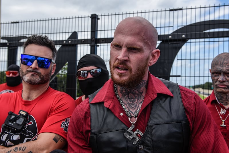 Christopher Pohlhaus, photographed at a Florida rally in 2023, was among those who gleefully reshared Musk’s gesture.