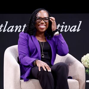 Ketanji Brown Jackson  speaks on stage during the "Ketanji Brown Jackson on Lovely One: A Memoir" panel for The Atlantic Festival 2024 on September 20, 2024 in Washington, DC.