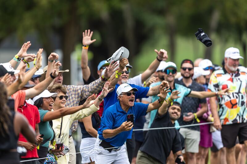 Fans at the LIV Golf tournament in Doral, Florida.