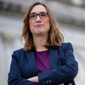 Rep. Sarah McBride (D-DE) poses for a photograph after joining other congressional freshmen of the 119th Congress on November 15, 2024.