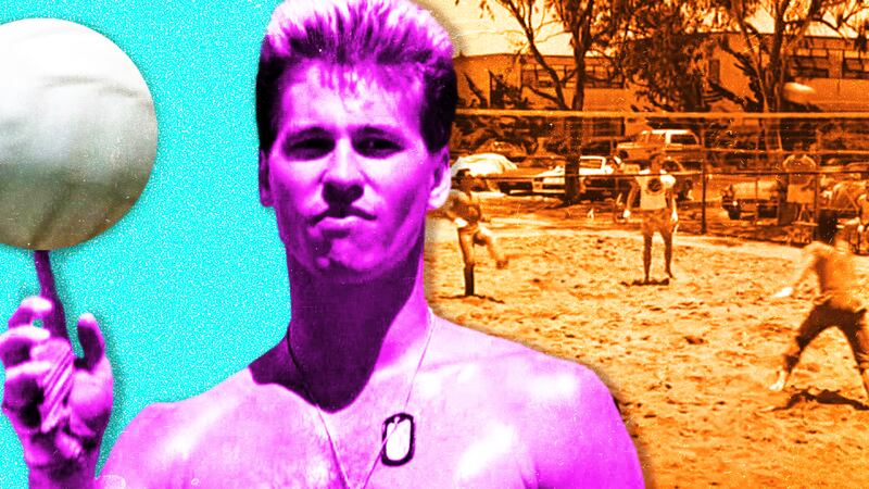 Val Kilmer, Top Gun, volleyball scene photo illustration