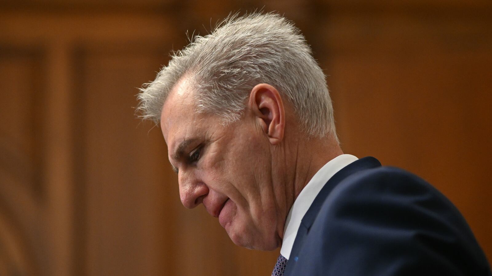 Kevin McCarthy looking down.