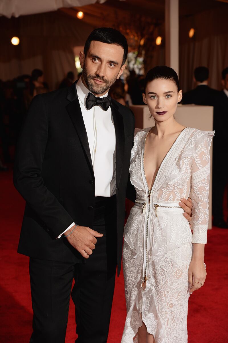 Riccardo Tisci and Rooney Mara attend the Costume Institute Gala for the "PUNK: Chaos to Couture" exhibition at the Metropolitan Museum of Art on May 6, 2013 in New York.