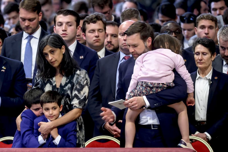 Meghan McCain praised JD Vance and Usha Vance for taking their children to public events.