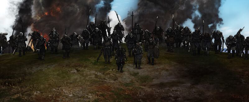 A battle scene from The Lord of the Rings: The War of the Rohirrim.