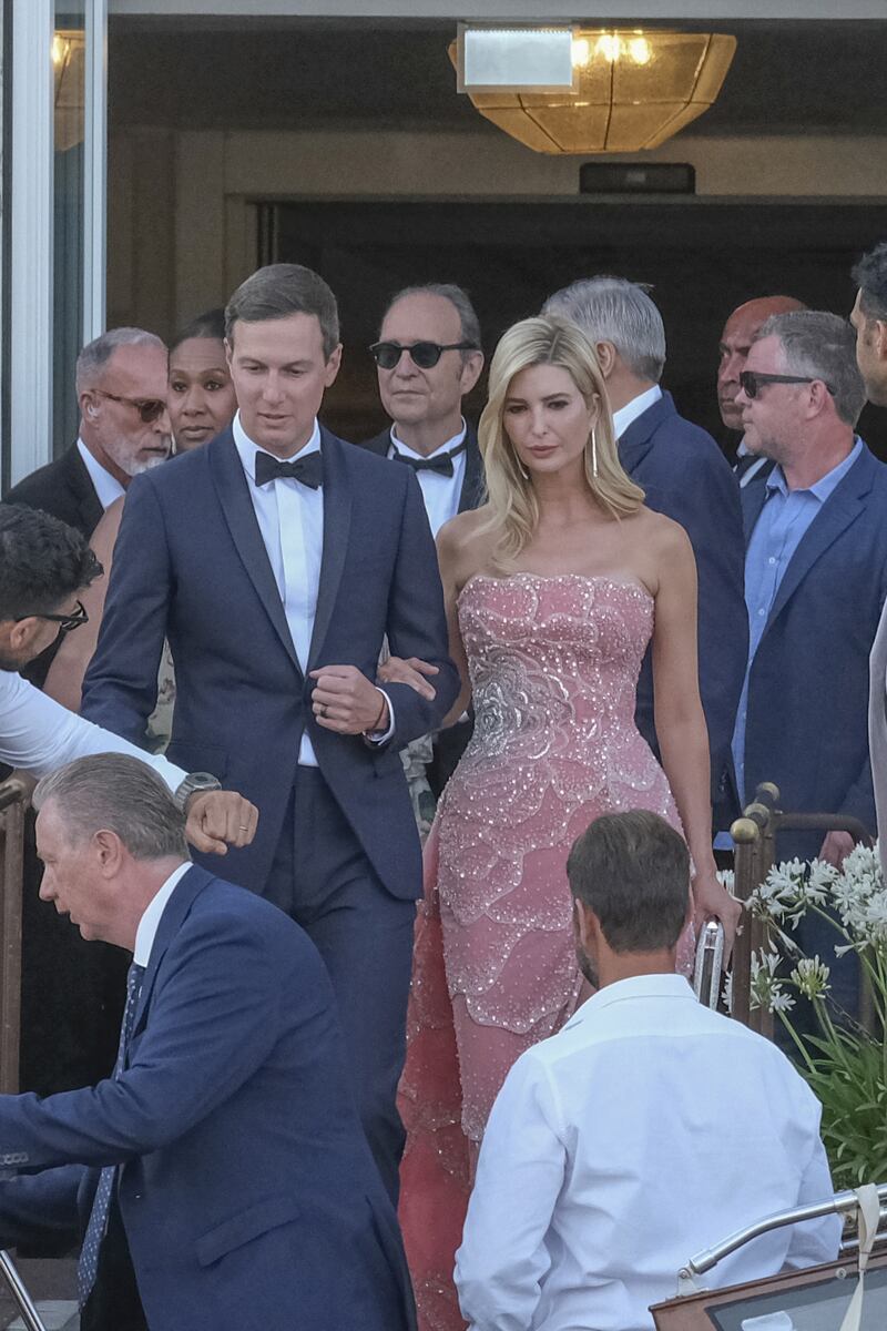 Jared Kushner and Ivanka Trump attend the wedding of Jeff Bezos and Lauren Sanchez on June 27, 2025 in Venice, Italy.