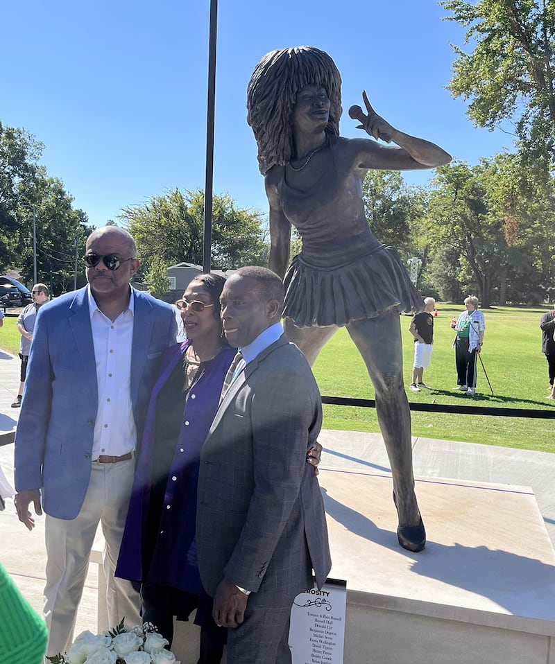 A 10-foot bronze statue of Tina Turner in Brownsville, Tennessee.
