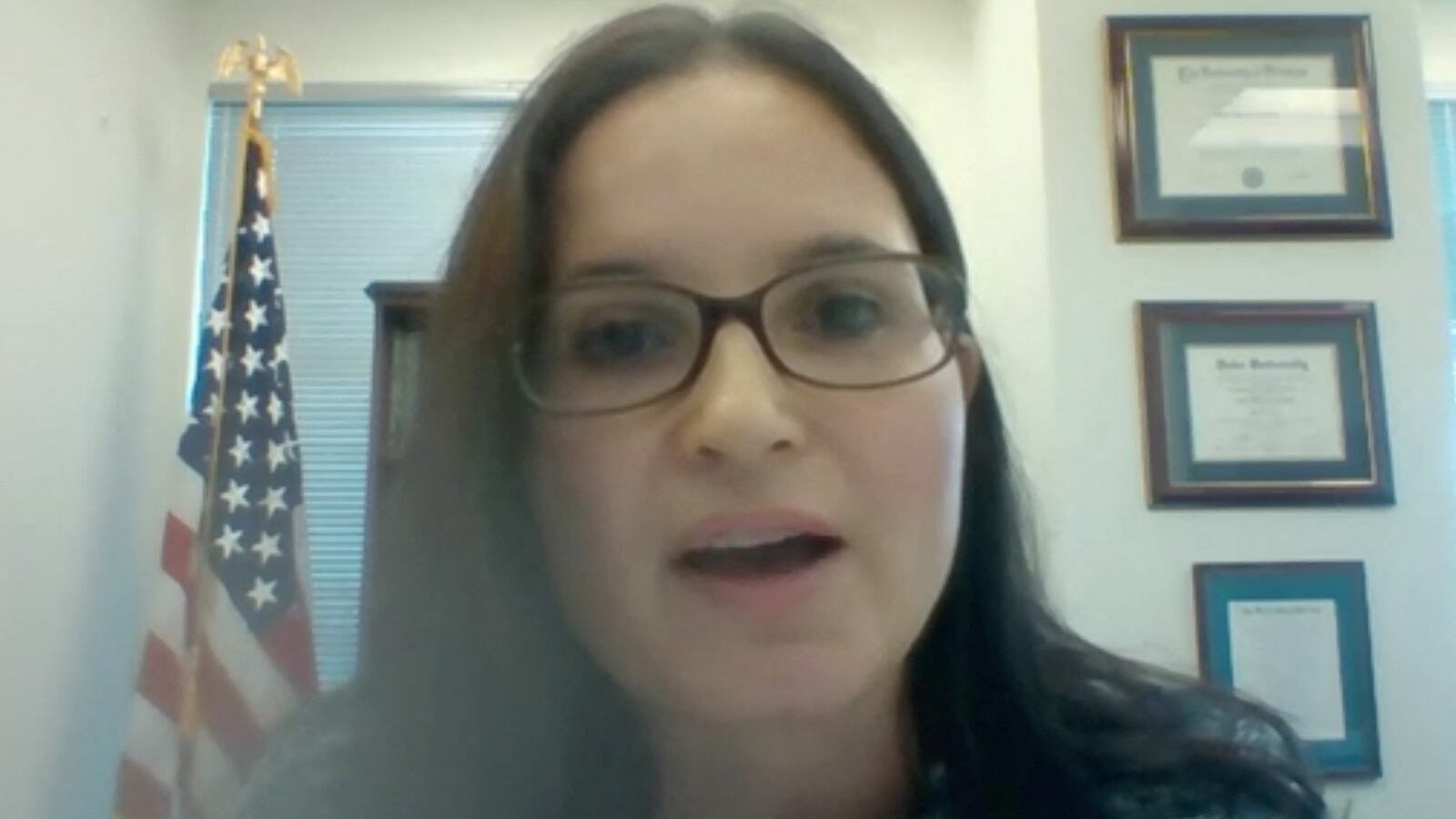 Judge Aileen Cannon speaks during a virtual hearing.