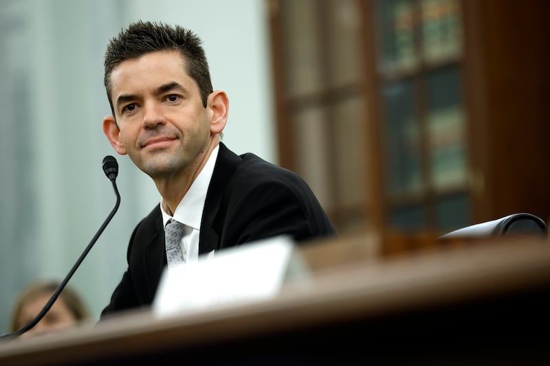 Jared Isaacman, a billionaire, testifies at a confirmation hearing in April.