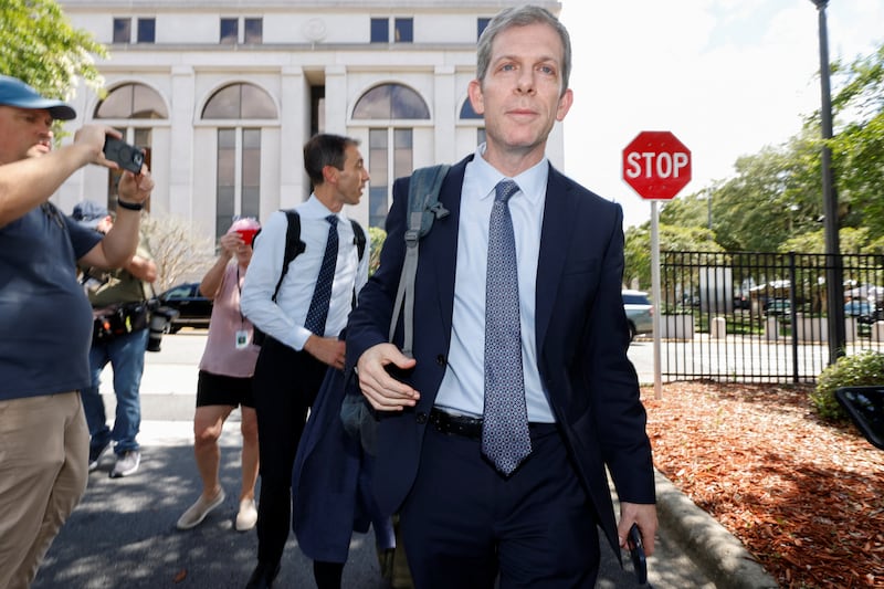 David Oscar Markus, an attorney for Maxwell, leaving the meeting his client had with Department of Justice officials at the Federal Courthouse in Tallahassee, on Thursday.