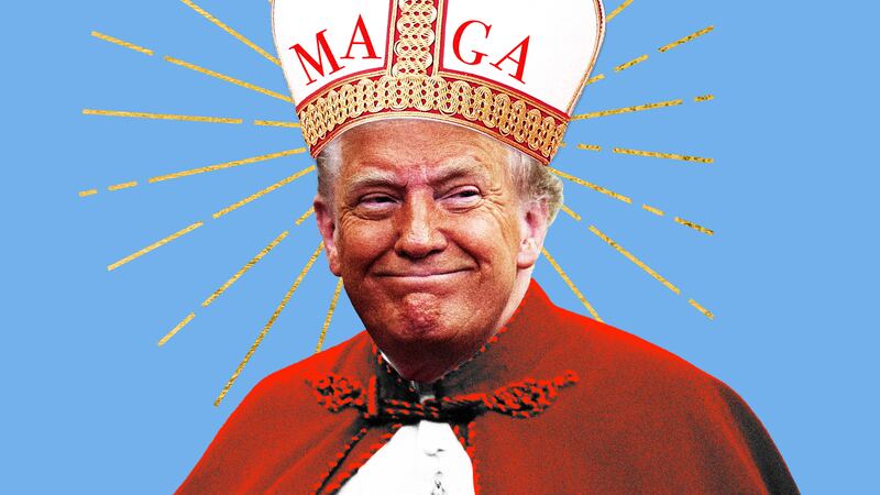 A photo illustration of Donald Trump as the MAGA Pope.