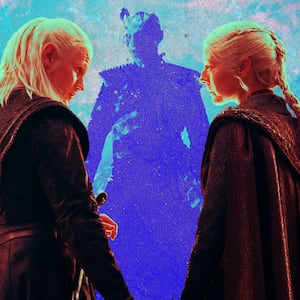 A photo illustration Matt Smith and Emma D'Arcy.