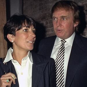 Ghislaine Maxwell and Donald Trump  appear at the The 50th anniversary for both the Ford Modeling Agency and Pantene hair care products in 1997 .