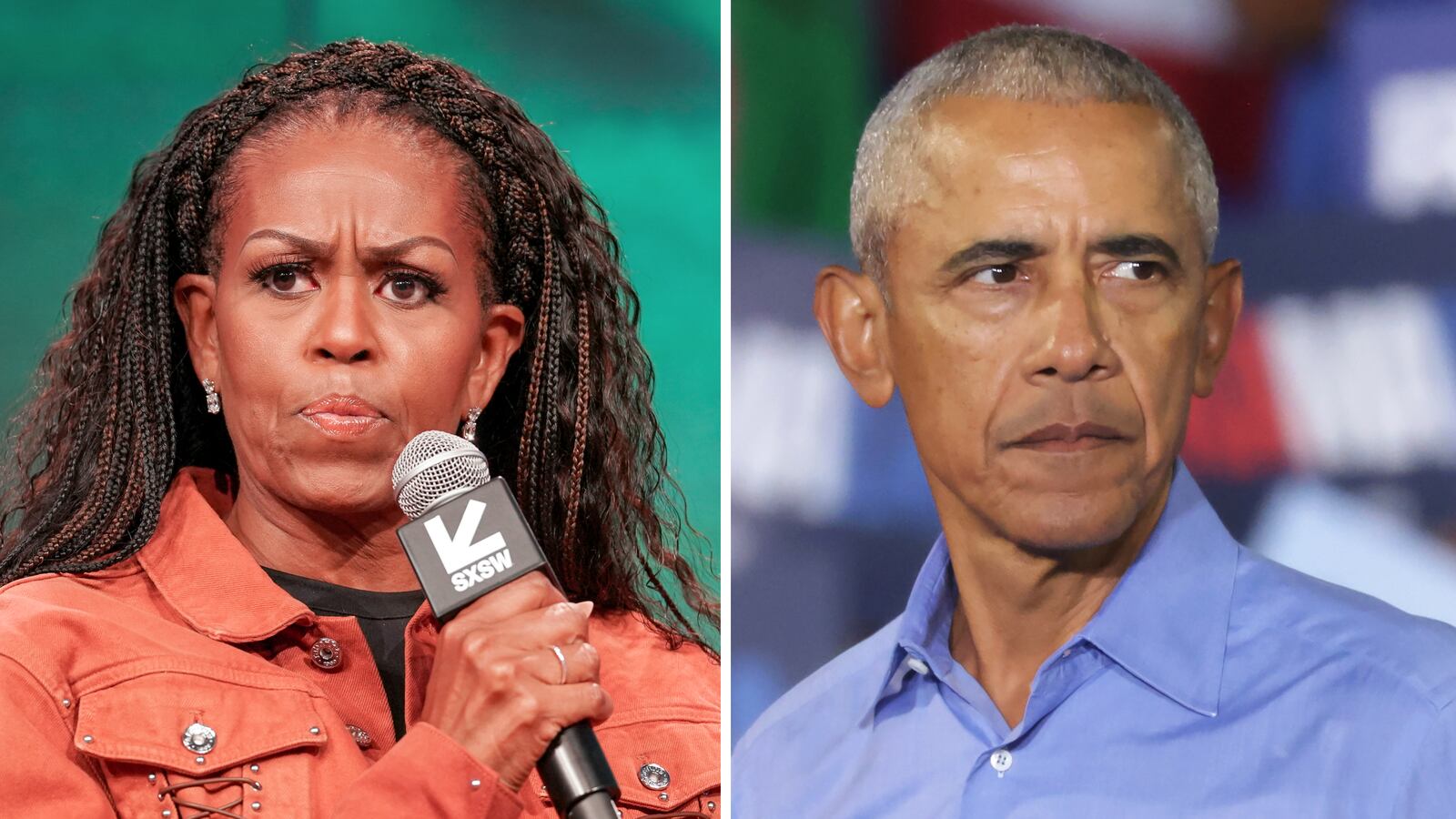 Michelle and Barack Obama.