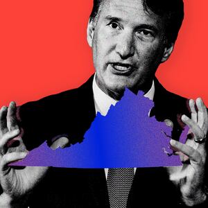A photo illustration showing Gov. Glenn Youngkin and Virginia.