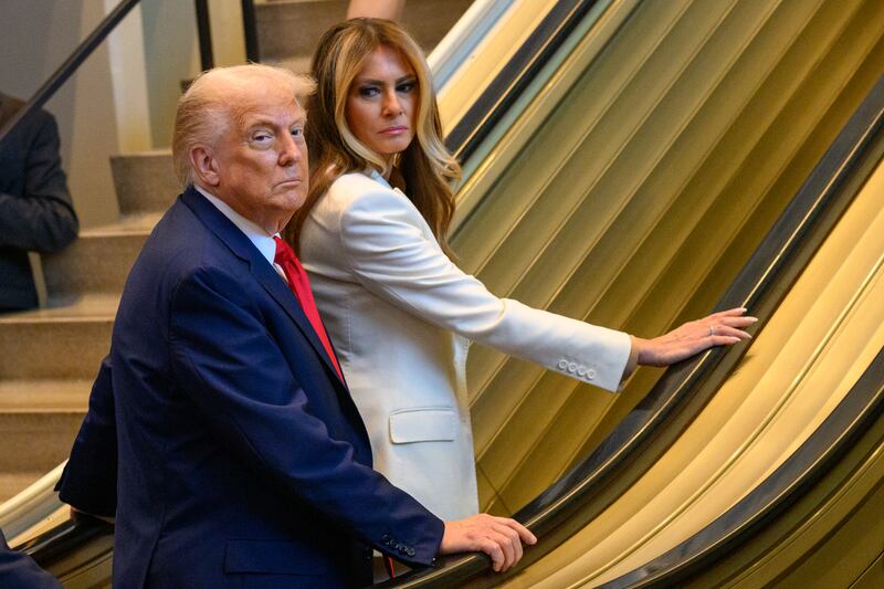 President Donald Trump and first lady Melania Trump had the escalator stop as they were arriving for the 80th session of the UN’s General Assembly on September 23, 2025 in New York City.