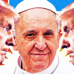 A photo illustration of Pope Francis and Donald Trump.