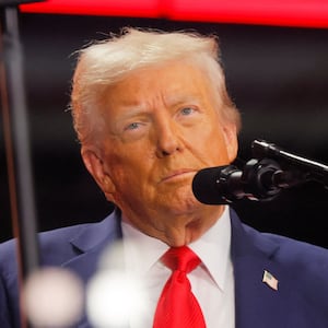 President Donald Trump attends a memorial service for conservative commentator Charlie Kirk at State Farm Stadium in Glendale, Arizona on September 21, 2025.