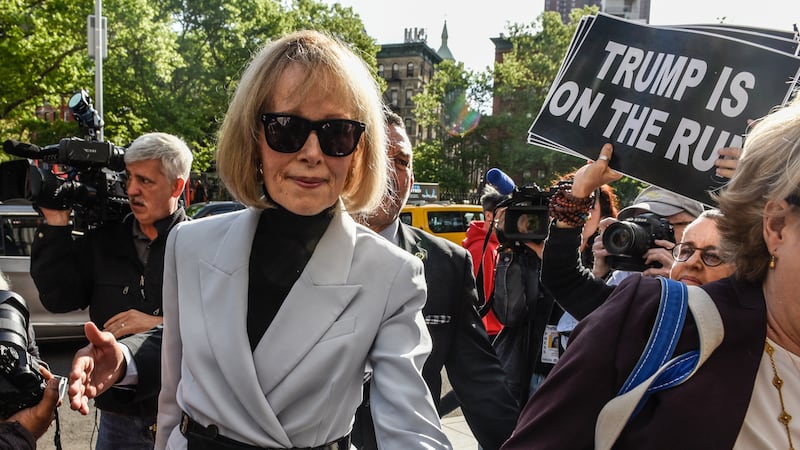 E. Jean Carroll at the court house.